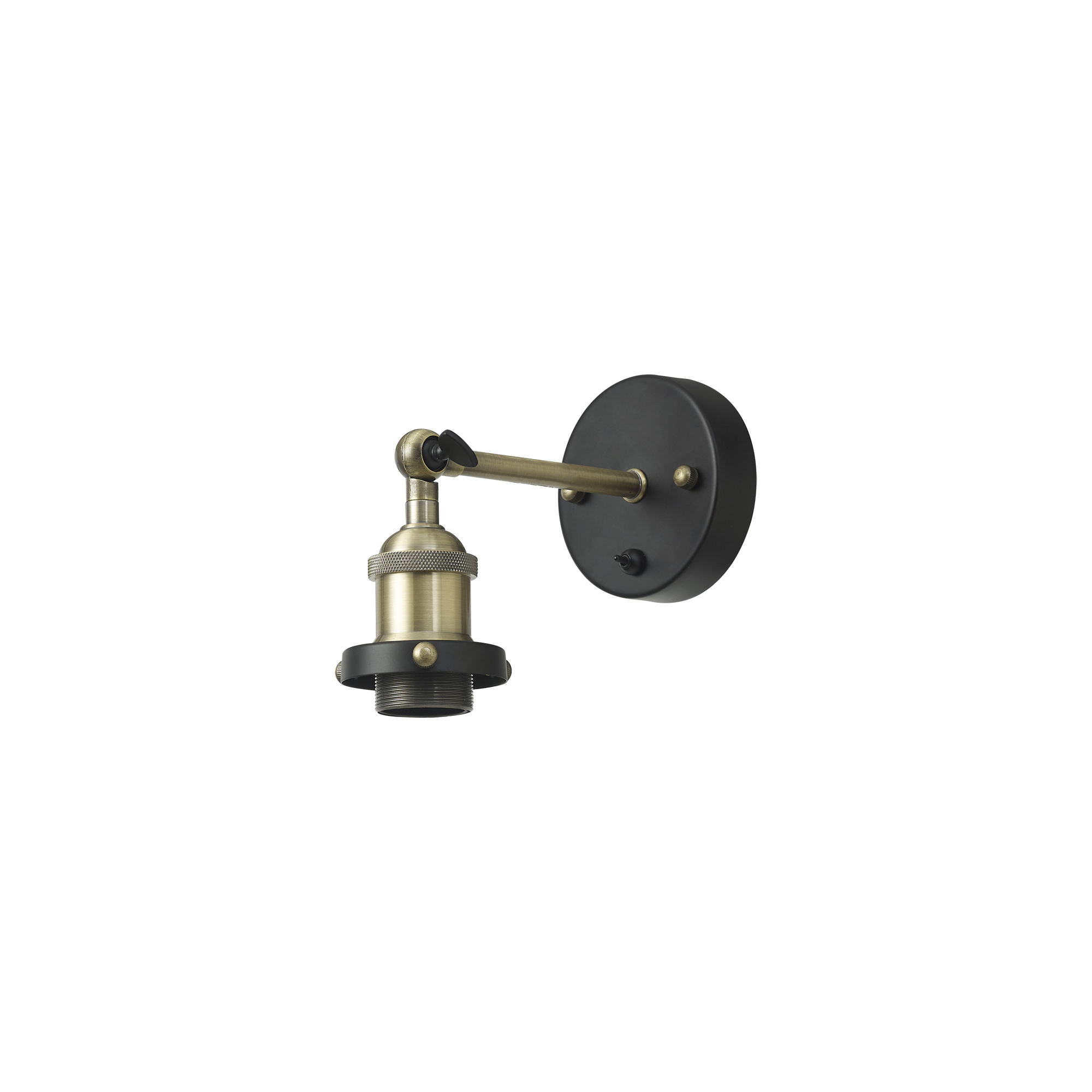 D0705  Dreifa Switched Wall Lamp 1 Light Antique Brass, Black